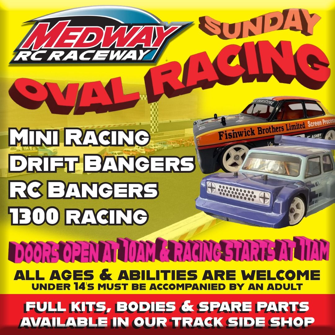 Oval Racing on Sunday 6th July at Medway RC Raceway